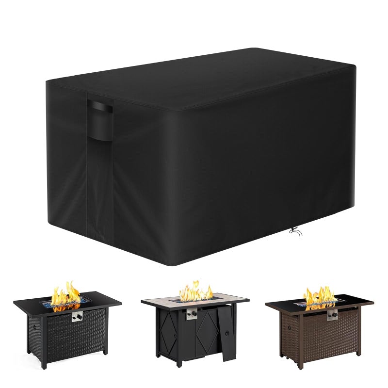 POMER Fire Pit Cover, Rectangular 42inch Firepit Cover for Outdoor Fireplace Waterproof Propane Fire Table Cover - 42x24x24 inch - Image 1